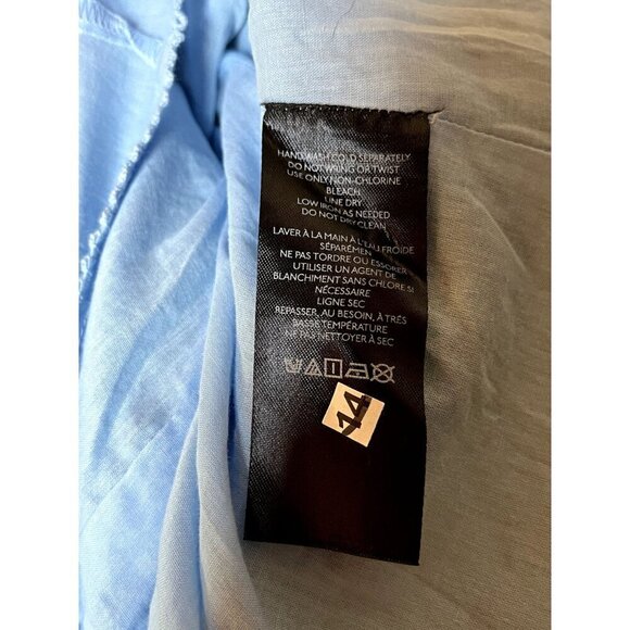 NWT by Anthropologie Blue Denim Maxi Trumpet Dress Stud + Grommets 2 Petite West - Picture 9 of 11